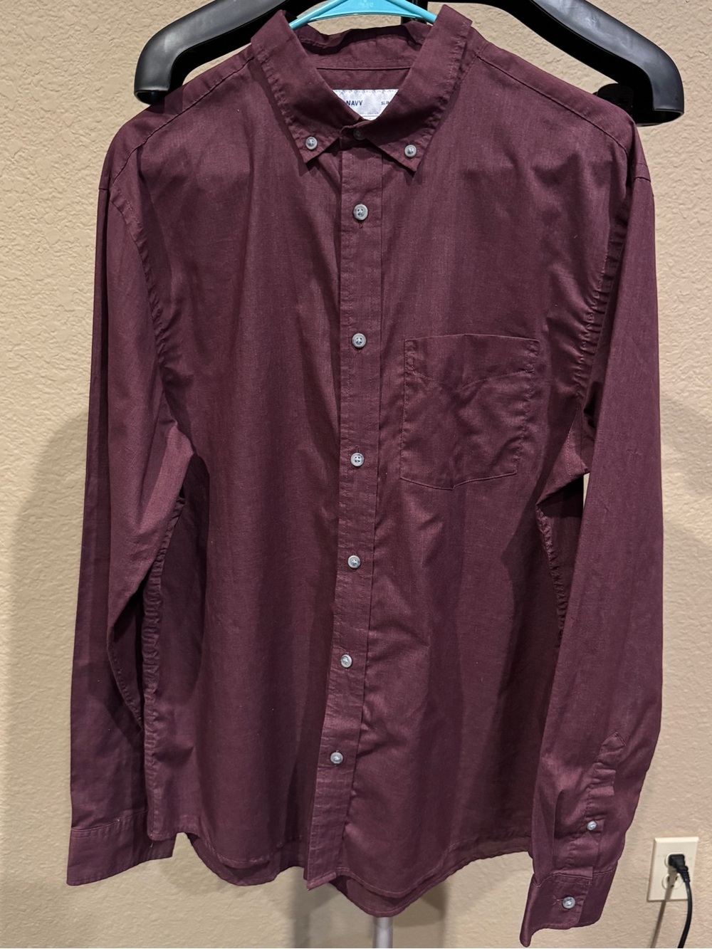 Old Navy Men's Button-Down Shirt - Burgundy/ Maroon